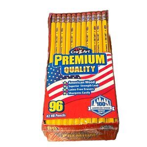PREMIUM Quality Cra-Z-Art 96 Count #2 HB Pencils USA Wood - *NEW Sealed